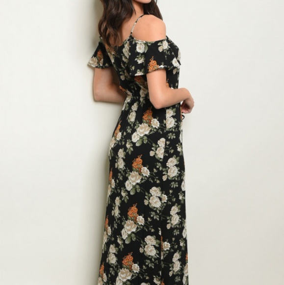 BLACK FLORAL DRESS - Picture 3 of 4
